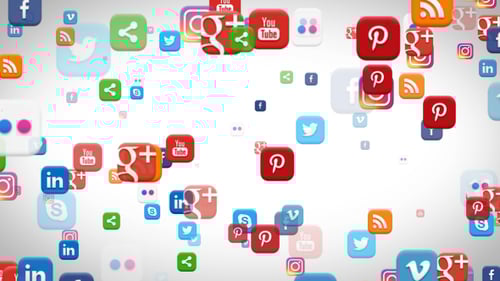 Dynamic Social Media Icons Digital Background Loop