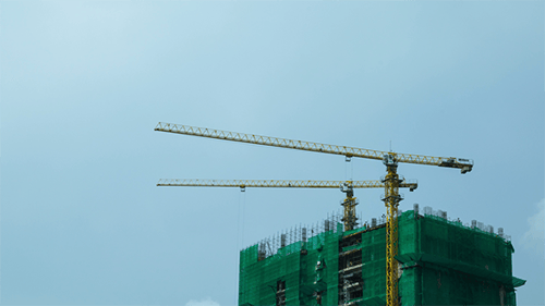 Construction de bâtiments Deux grues