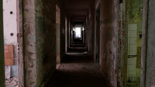Dark Hallway in Abandoned Building