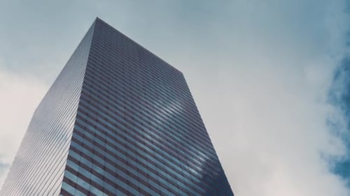 Corporate Buildings, Blue Sky and Clouds
