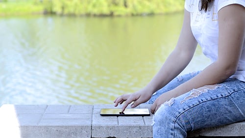 Girl Uses Digital Tablet