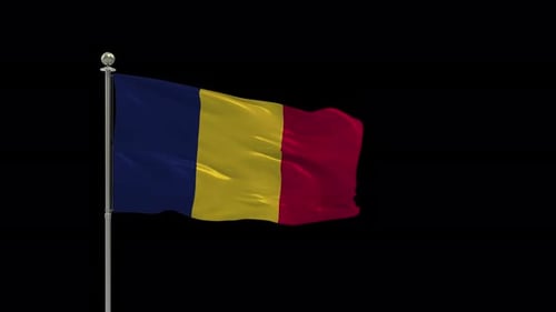 Realistic Waving National Flag on a Flagpole