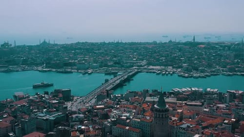 Aerial View of Galata Tower Istanbul
