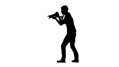 Operator Leans Backwards And Forwards During Operation. Silhouette. White