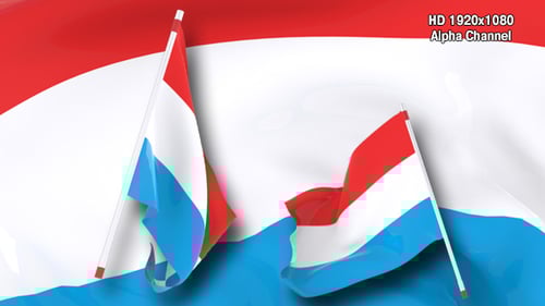 Luxembourg Flag Waving Animation Transition