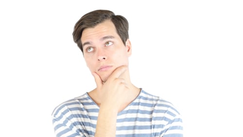 Young Adult Thinking and Posing in Studio