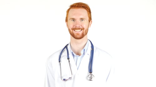 Smiling Doctor in White Coat with Stethoscope