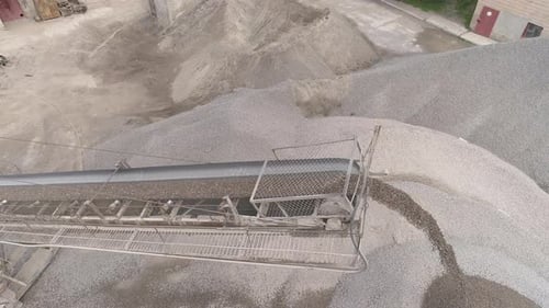 Aerial View of Gravel Pit Conveyor Belt System