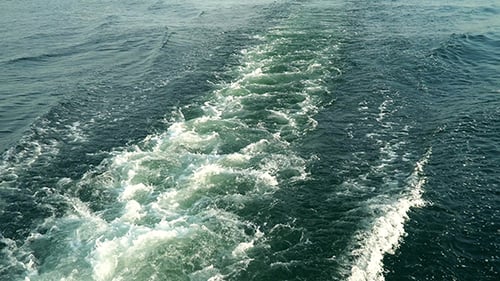 Ocean Wake Churns with Foamy Splendor