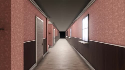 Abstract interior inside hotel building