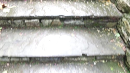 Following the Worn Stone Steps Downwards