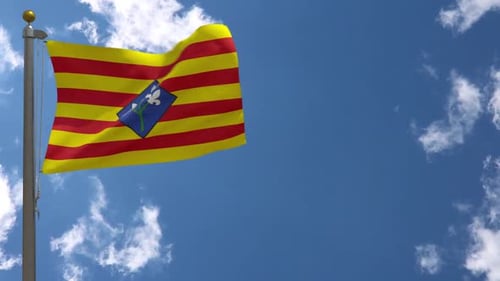Lleida Lérida City bandera (España) en asta de bandera