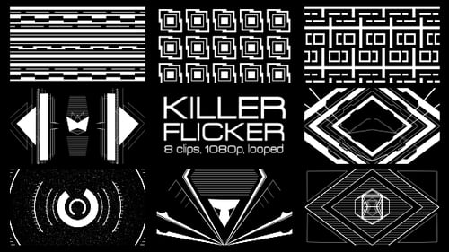 Abstract Geometric Digital Glitch Backgrounds and Seamless Transitions