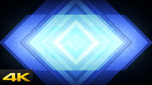 Abstract Geometric Blue Light Tunnel Background Animation