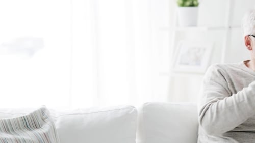 Mature Man on Video Call at Home