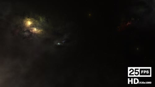 Abstract Space Background with Colorful Nebulae and Stars