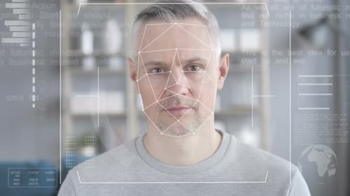 Facial Recognition, Access Granted to Middle Aged Man