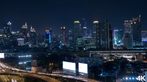 Downtown City At Night