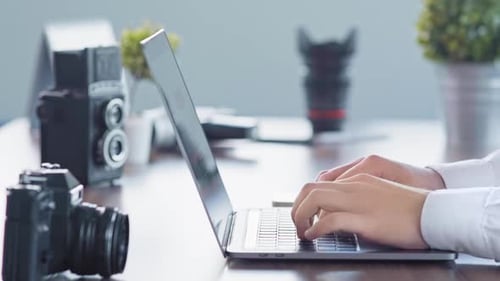 Man Working On Laptop