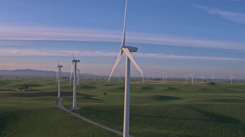 Wind Farm At The Sunset