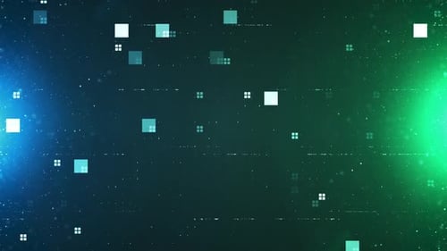 Dual Color Block Pattern Sci Fi Blue and Green with Motion