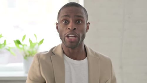 Portrait of African Man Feeling Angry Fighting