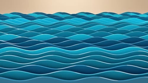 Fluid Abstract Blue Waves Loop Background Animation