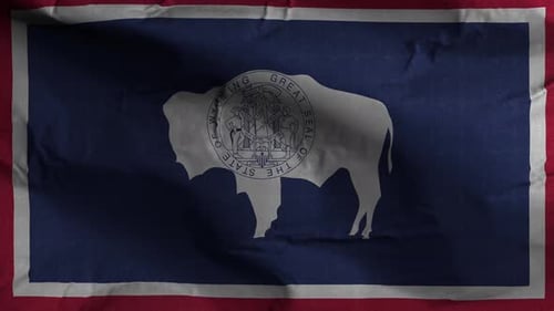 Realistic Waving Wyoming State Flag Animation