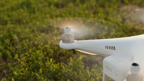 Drone Propeller Turns And Stops