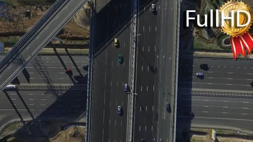 Aerial View of Highway Interchange in Moscow