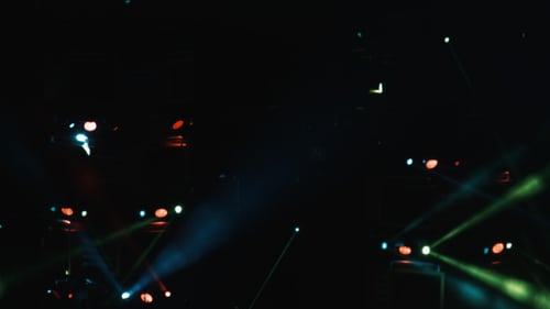 Abstract Light Patterns Against Dark Background at Night