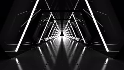 Black Neon Light Tunnel