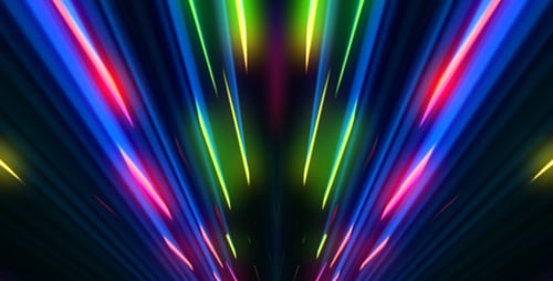 Dynamic Neon Light Rays Abstract Tunnel Background