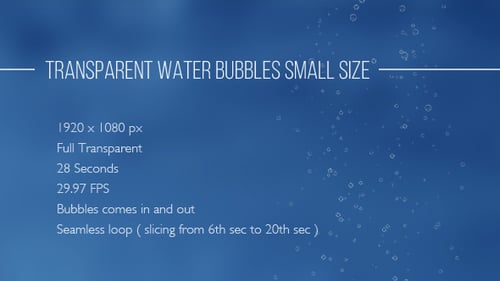 Transparent Water Bubbles Rising Seamless Loop