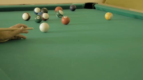 Man Playing Pool Billiard, Snooker.