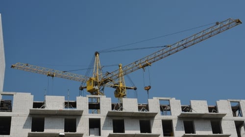 The Movement Of Cranes On The Construction Site
