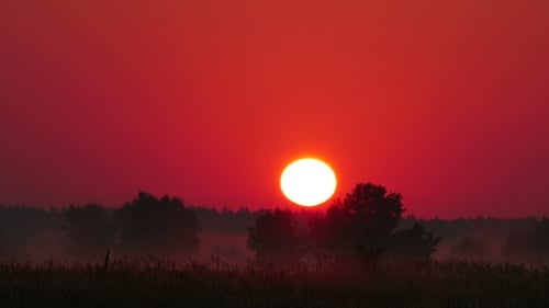 Colour Sunrise Over The River