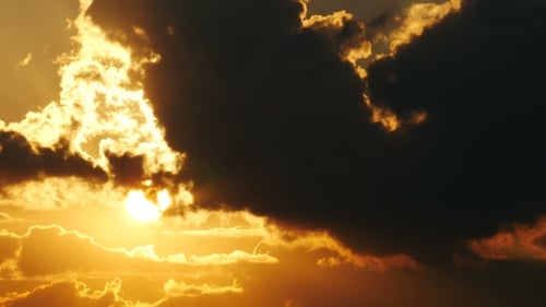 Big Sun With Orange Sky