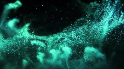 Dynamic Turquoise Particle Wave Background Loop