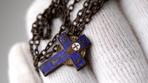 Small Blue Christian Cross