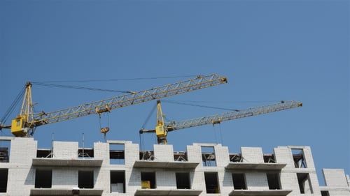 The Movement Of Cranes On The Construction Site
