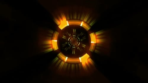Abstract Circle Rays Orange 06