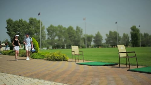 The Couple Came To Play Golf At The Golf Club