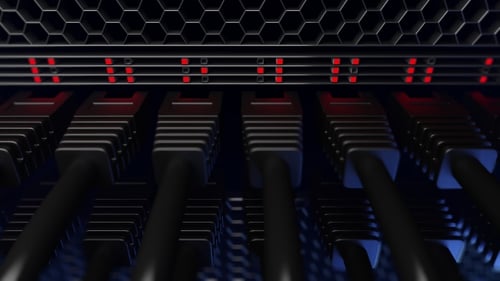 Server Cables and Connections in Dark Data Center