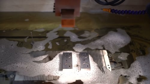 The Coolant On The Metal Parts. Metalworking Technology.