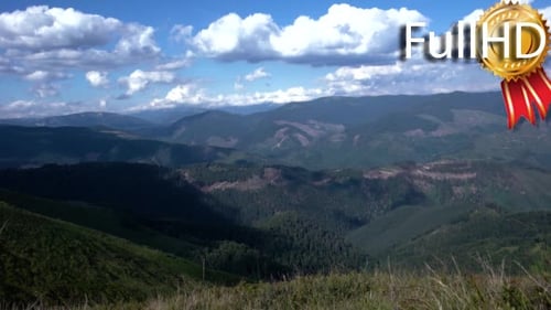 Mountain Landscape, Running Clouds With Mountain