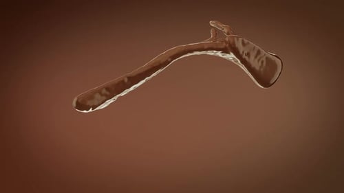 Abstract Dark Brown Liquid Splash with Matte