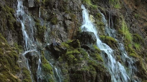 Waterfall in Autumn Forest