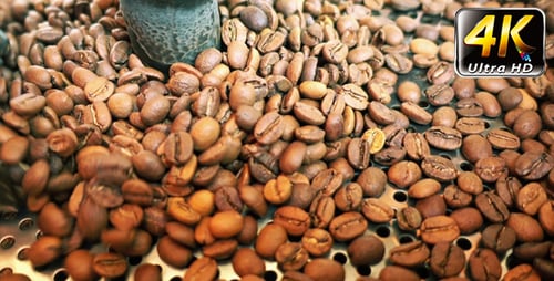 Coffee Beans Roasting in Industrial Machine