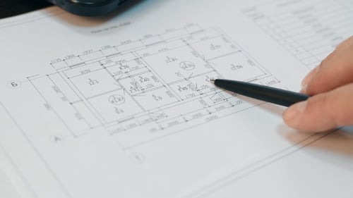 Um plano de construção de uma casa